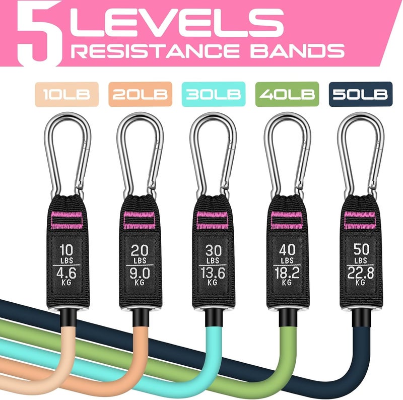 RENRANRING Resistance Bands for Working Out, 150LBS Exercise Bands, Workout Bands, Resistance Bands Set with Handles for Men Women, Legs Ankle Straps for Muscle Training - Image 2